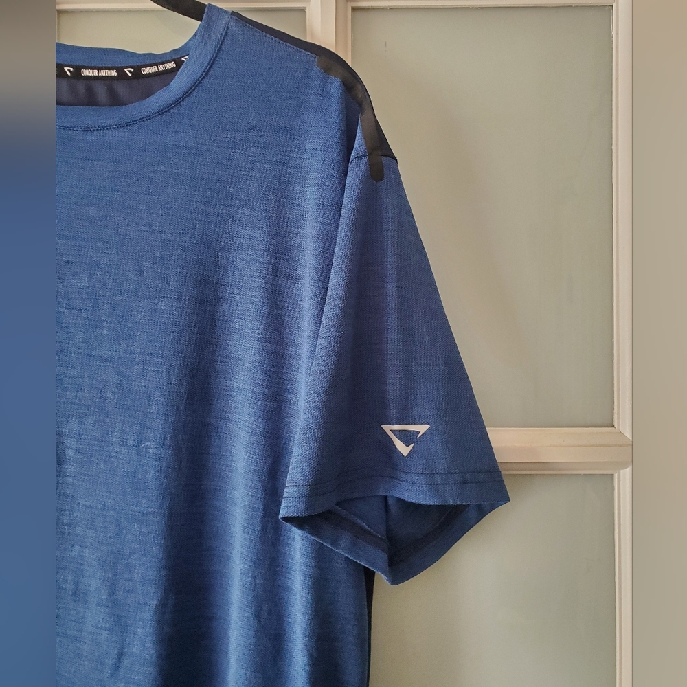 Blue Athletic T-Shirt Cheetah